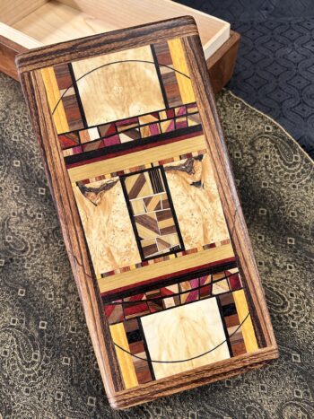 Full Size Friction Top: Walnut with 279-piece Mosaic framed in Zebrawood