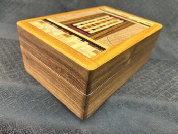Tea Box: Walnut w/ 285-pc top in Osage Orange - Image 2