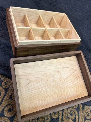 Tea Box: Walnut w/ 285-pc top in Osage Orange - Image 3