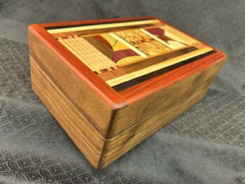 Tea Box: Walnut w/ 97-pc top in Padauk - Image 2