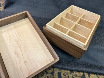 Tea Box: Walnut w/ 97-pc top in Padauk - Image 3