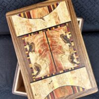 Tea Box: Walnut w/ 162-pc top in Zebrawood