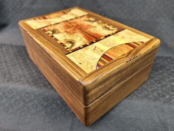 Tea Box: Walnut w/ 162-pc top in Zebrawood - Image 2