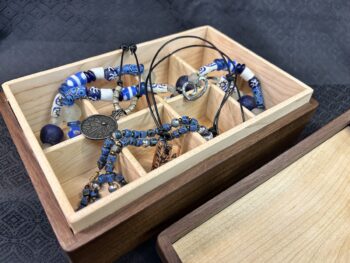 Tea Box: Walnut w/ 162-pc top in Zebrawood - Image 5