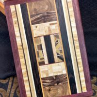 Tea Box: Tigerwood w/ 196-pc top in Purple Heart