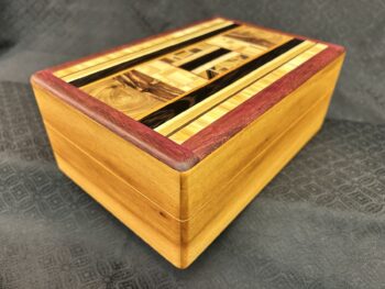 Tea Box: Tigerwood w/ 196-pc top in Purple Heart - Image 2