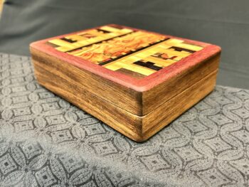 MID Size Box: Walnut w/ 152-pc top framed in Purple Heart - Image 2