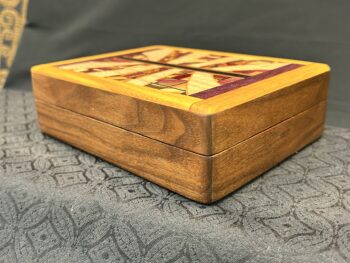 MID Size Box: Walnut w/ 277-pc top framed in Osage Orange - Image 2