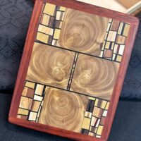 MID Sized Box: Walnut w/ 179 pc top in Padauk