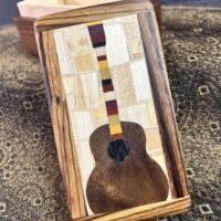 MINI: Walnut with 99-pc framed in Zebrawood (guitar motif)