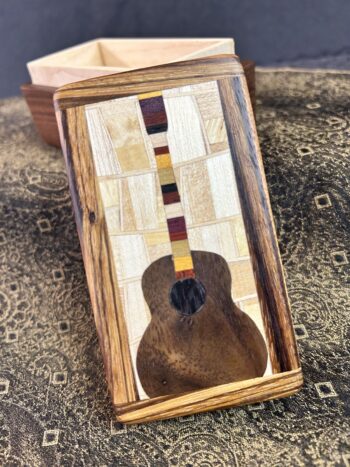 MINI: Walnut with 99-pc framed in Zebrawood (guitar motif)