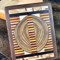 MID Size Box: Osage Orange w/ 188-pc top framed in Walnut